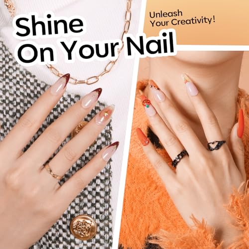 Image of modelones 24PCS Gel Nail Polish Set, Fall Winter Cat Eye Shimmer Gel Polish Kit Soak Off with Glitter, Glossy and Matte Top Base Coat DIY Manicure at Home