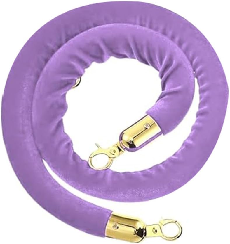 Velvet Stanchion Rope 5ft with Snap Hooks, Premium Crowd Control Barrier for Hotels, Theaters, Events - Durable Queue Divider for Post Stand - Elegant Velvet Design