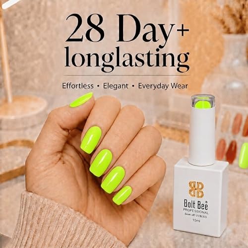 Image of Bolt Bee Lime Punch Color Gel Nail Polish Soak Off UV Gel 15ML DIY at Home Manicure Salon Nail Art