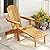 Outdoor Wooden Folding Adirondack Chair with Retractable Ottoman, Pre-Assembled BackRest & SeatBoard, Wood Patio Chair for Garden Backyard Porch Pool Deck Firepit