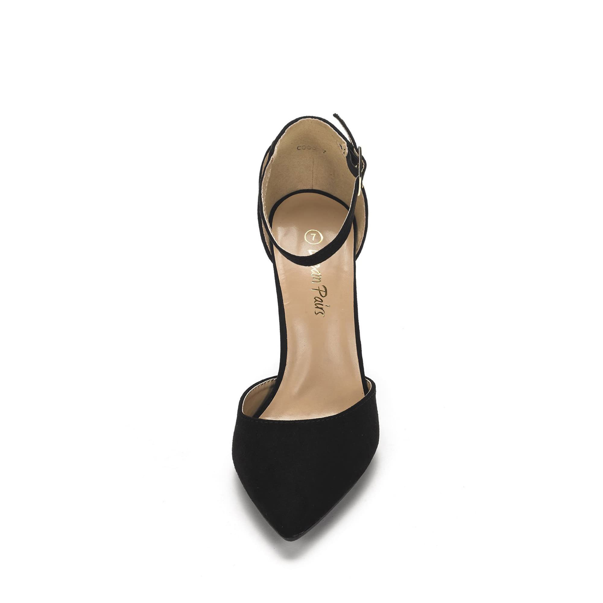 DREAM PAIRS Damen Coco High Heels Chunky Block Pumps Spitzeschuh Geschlossene Zehen Knöchelriemen