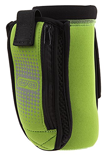 Suporte de garrafa de neoprene isolado com bolso Dexas Petware com copo de viagem, verde