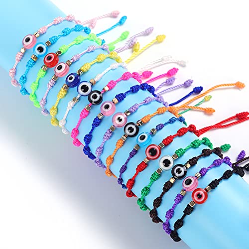 Image of Caiyao Evil Eye Bracelet - Handmade Adjustable Red Black String Knot Lucky Kabbalah Protection Bracelet