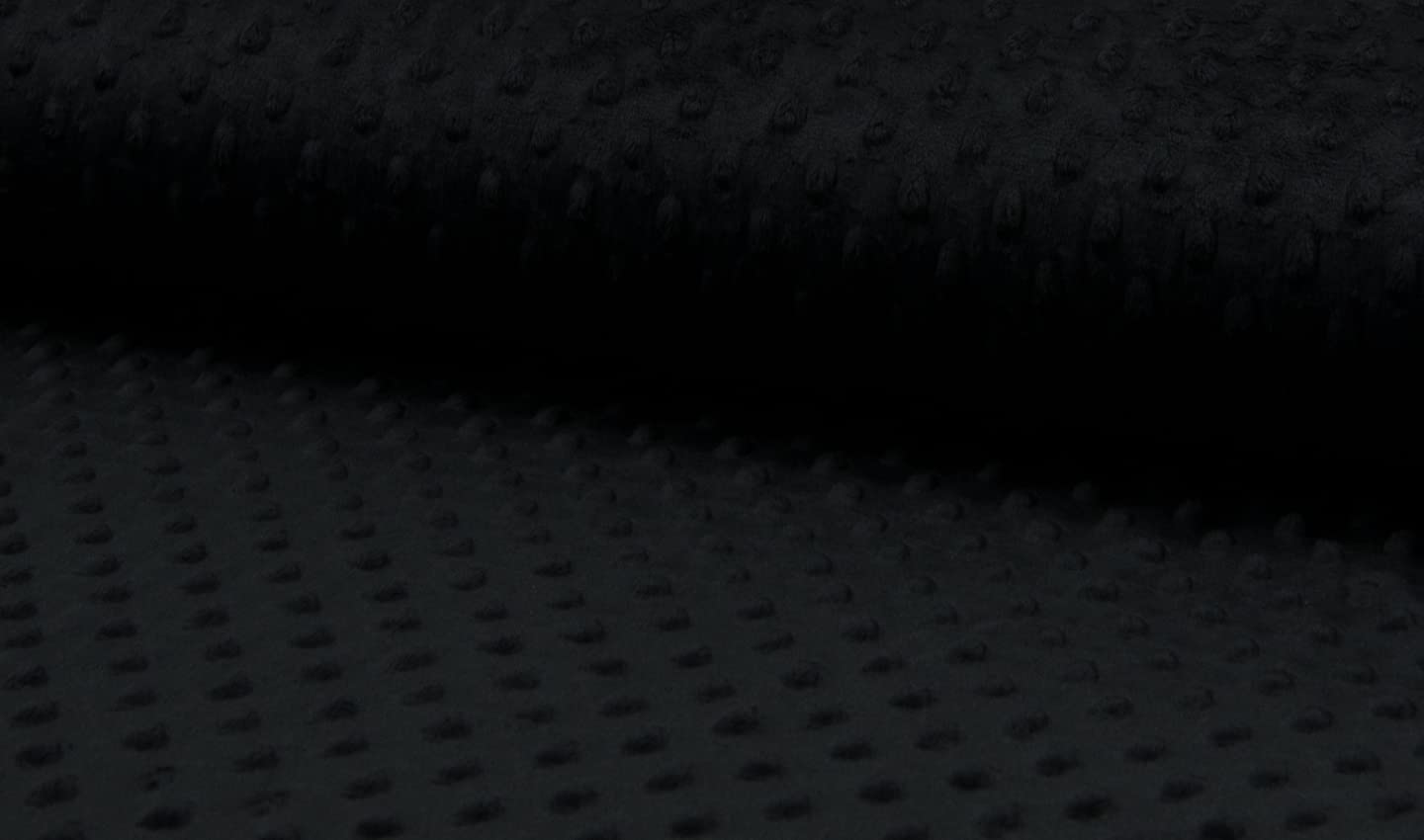 Crs Fur Fabrics Black Supersoft Dimple Cuddlesoft Fleece Fabric Material - 1/8Mtr 50Cmx37cm