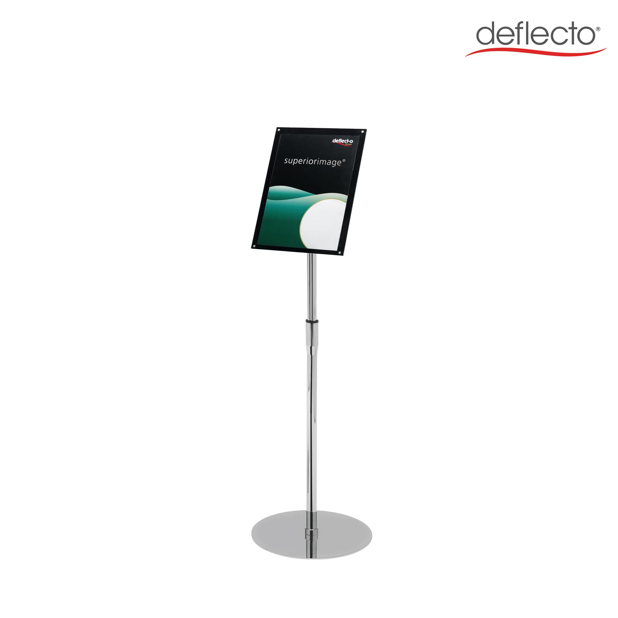 Deflecto 180493 - Atriles expositor, pie telescópico, 118.5 x 33 x 33 cm, color negro