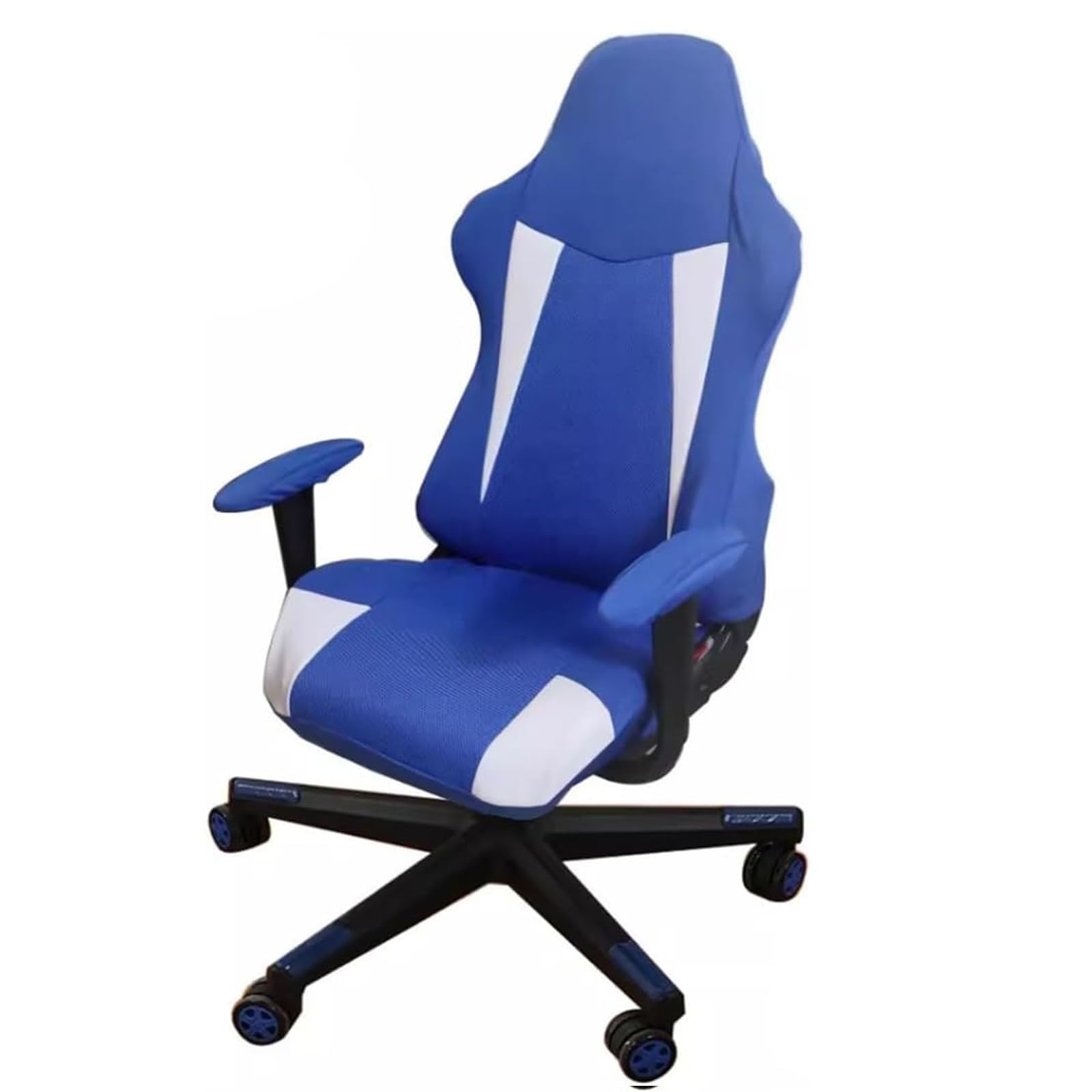 Tufkiss Gaming Chair Cover, 3d Printing Gaming Chair Cover, Stretch Soft Non-Slip Easy To Install Armrest Chair Cover Set For 4 (No Chair)(blue)