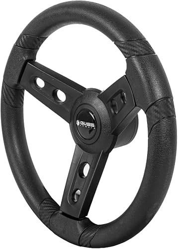 Miniatura 6 de REVENGE Gussi Italia Lugana - Volante de carrito de golf negro para modelos ICON y Advanced EV, fabricado en Italia, suave al tacto, no necesita