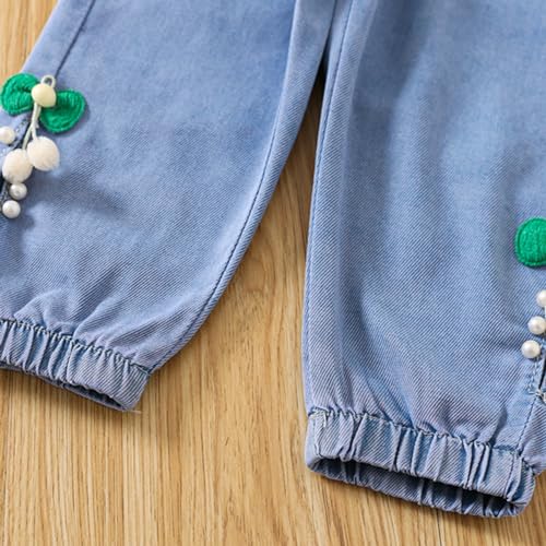 Girl Clothes Size 8 Toddler Kid Pants Jeans Soft Elastic Waist Denim Pants Fleece Sweatpants Girls2