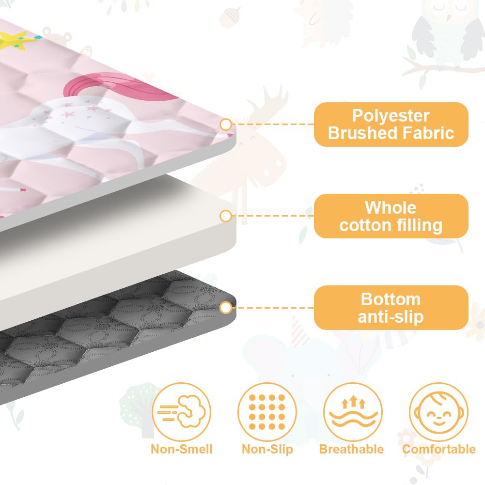 Aolso Baby Play Mat, Foldable Kids Playmat, Baby Play Mats for Floor 127x127cm Soft Waterproof Play Mat - Image 3