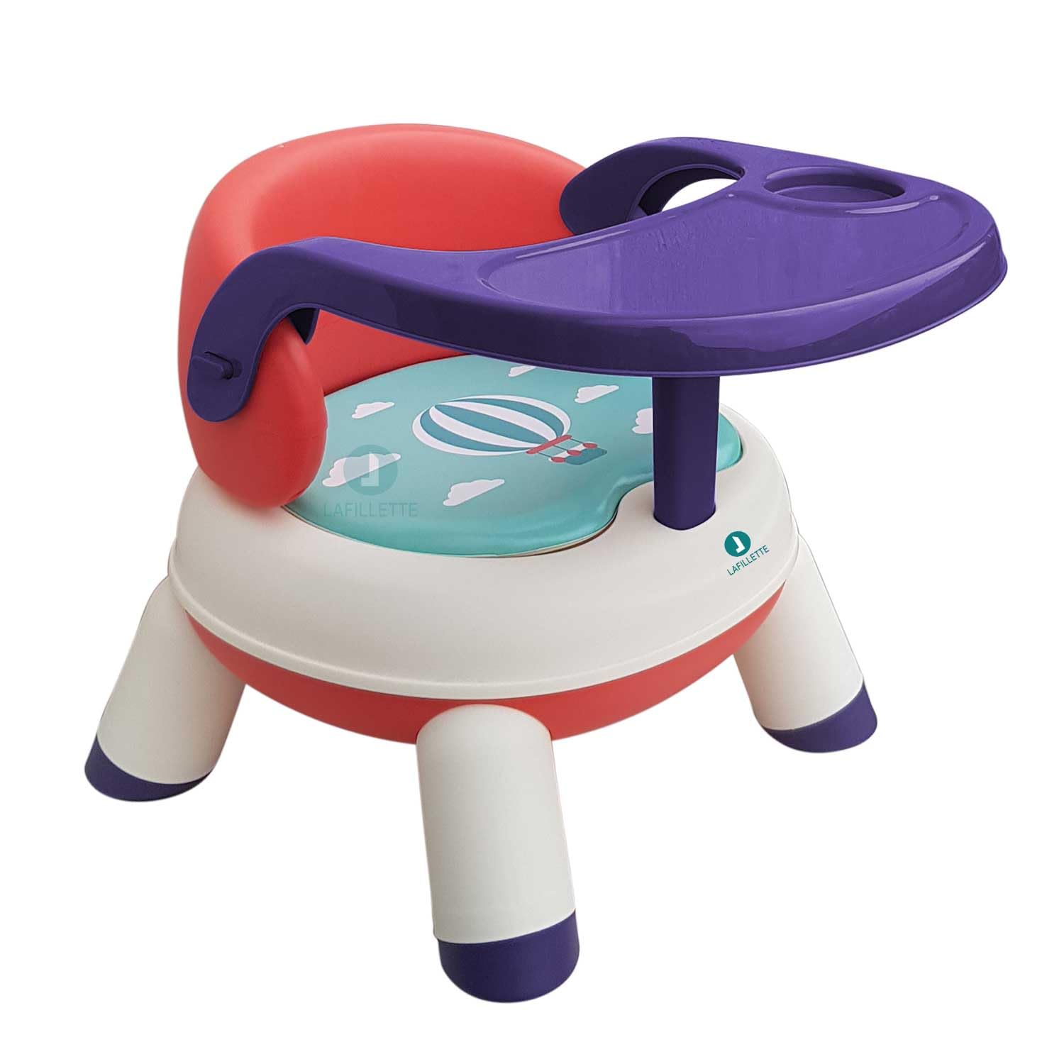 LAFILLETTE Baby Booster Feeding Chair with Removable Tray and Safety Belt for Infants and Toddlers, Folding Portable Booster Seat for Indoor/Outdoor Use (RED)-picture-18