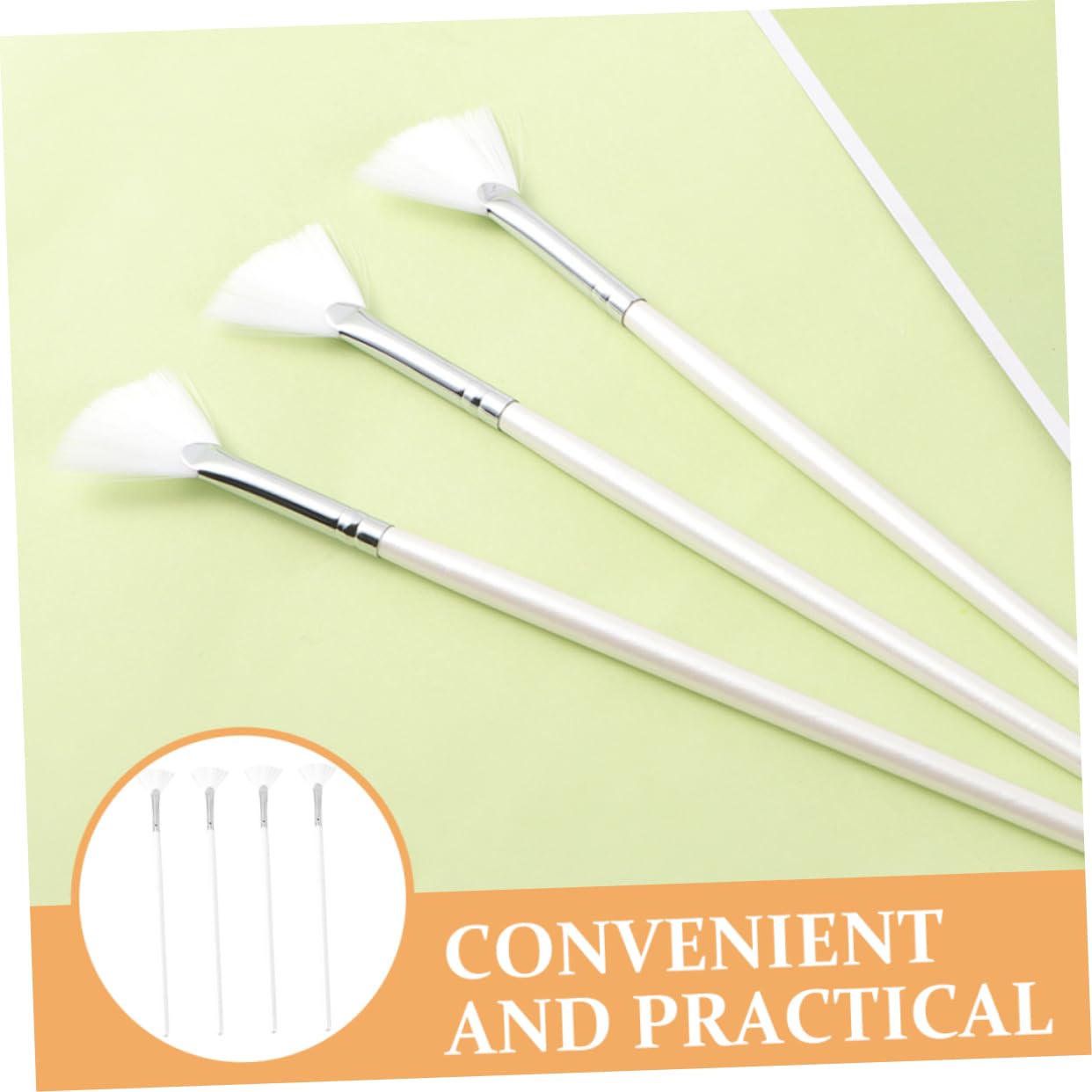 PLAFOPE Get Full Coverage 4pcs Facial Mask Brush Set Fan Shaped Makeup Applicators Face Mask Applicator Brushes for Facials