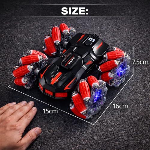Image of Eli & Chi 4 Wheel Drive Double Sided RC Stunt Toy Car: Drift Toy for Kids - Remote Control Racing, 360 Rotation, Rechargeable Battery, Multicolor