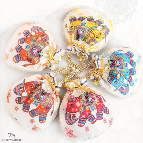 Image of Women Potli Bags | Zari Embroidered Silk With Drawstring | Traditional Return Gifts for Mehandi, Haldi, Baby Shower, Wedding, Sangeet, Seemantham