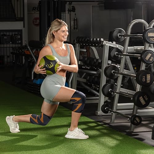 Image of PhysFlex Knee Brace for Pain Relief - Knee Compression Sleeves for Men and Women - Support for Weightlifting, Gym, Workout, Volleyball, Arthritis (XL, Black)