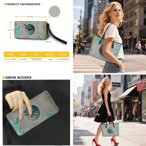 Conjunto de bolso tote, bolso de mano y billetera para mujer miniatura 2