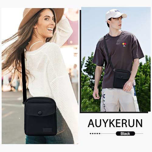 Small Nylon Crossbody Bags for Women with Adjustable Strap, Mini Purse, Shoulder Bag Traveling Workout(Black) ﻿2