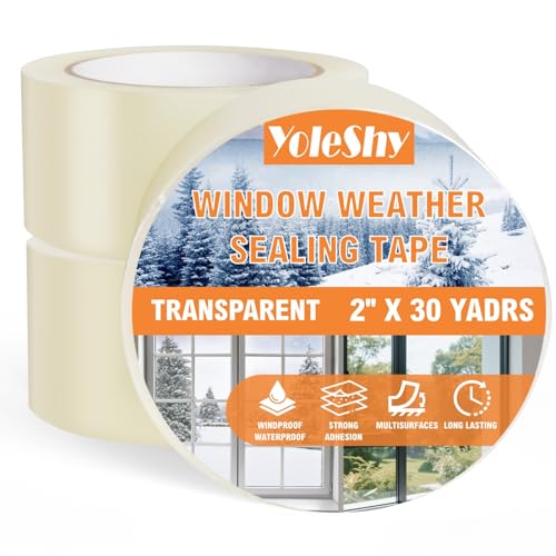 YoleShy 3 Pack Transparent Window Weather Sealing Tape 2 Inch