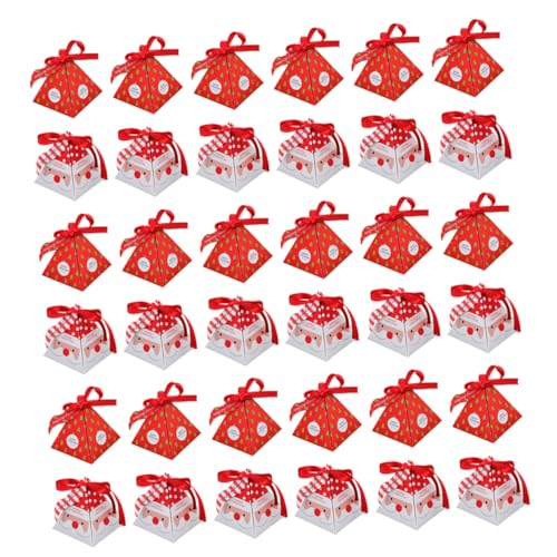 SHOWERORO クリスマスパーティーにな耐久紙製ラッピングボックス サンタ クリスマスツリー 飾り付きキャンディ収納箱