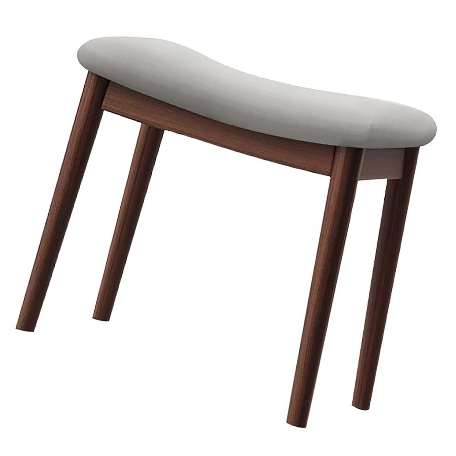 carotoe Accent Vanity Chair Stool with Curved Fabric Cushion, Wooden Legs and Lightweight Compact Profile for Daily Seating Makeup Chair