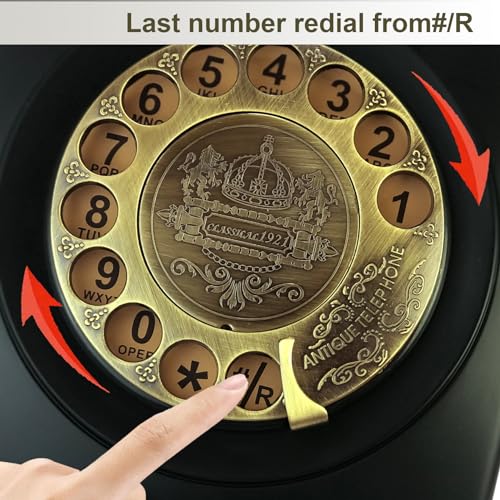 Image of TelPal Antique Phones Corded Landline Telephone Vintage Classic Rotary Dial Home Phone of 1930s Old Fashion Business Phones Home Office Decor Landlines