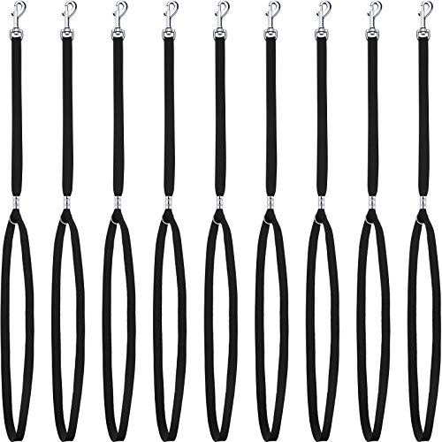 9 Pieces Pet Grooming Loops Nylon Restraint Noose Adjustable Fixed Dog Cat Safety Rope for Pet Grooming Table Bathtub (Black)