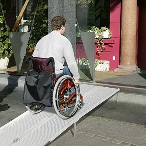 Mefeir 10' Wheelchair Ramp Threshold Portable Ramps w/Support Legs, 10ft for Home Steps Doorway Stairs Aluminum Handicap Metal House Mobile Porch Temporary Multifold Disable No-Slip Scooter Ramps - Thumbnail 6