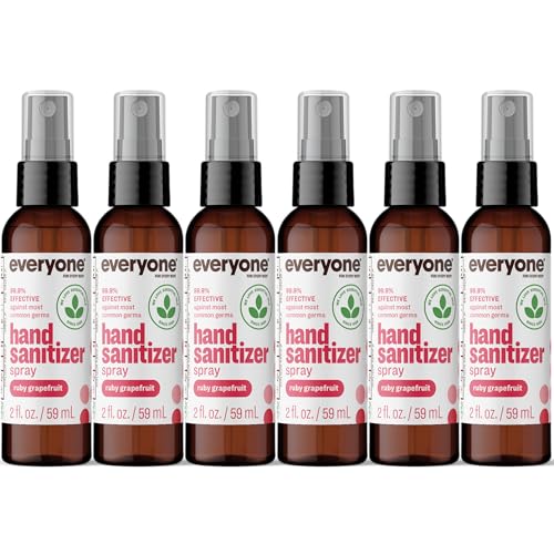 Image of Everyone Natural Hand Sanitizer Spray, Ruby Grapefruit, 2 oz 6-Pack | Everyone Hand Sanitizer Spray, Ruby Grapefruit, 2 oz 6-Pack