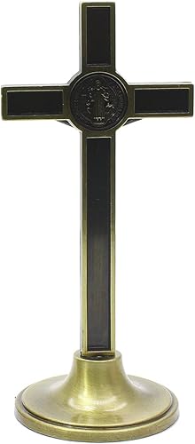 Miniatura 2 de Crucifijo de pie con soporte desmontable, 4.5 pulgadas de metal católico de Jesucristo Cruz de Jesús estatua escultura para el hogar, oficina,