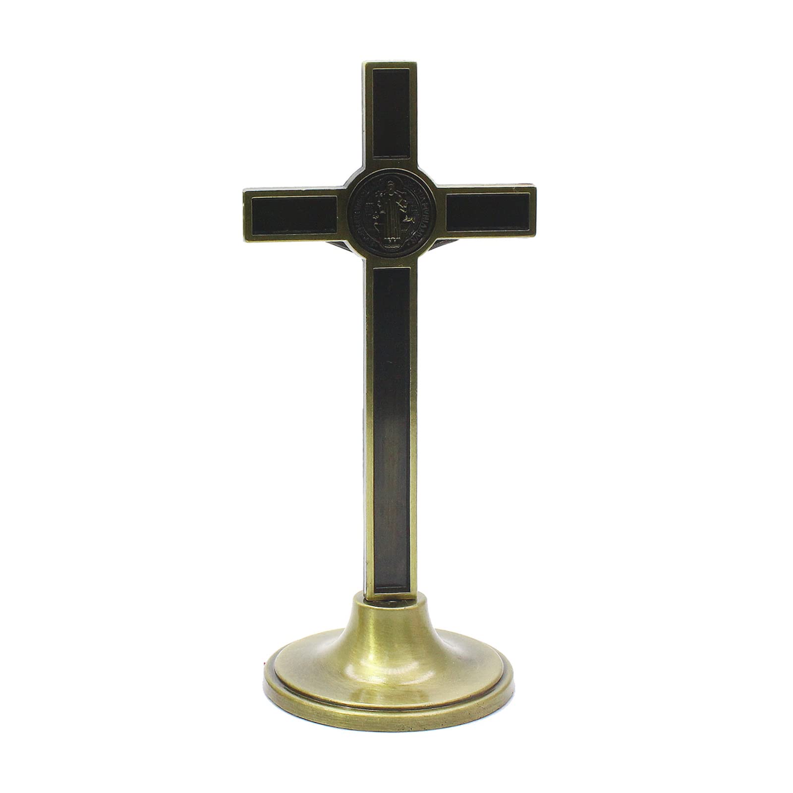 PURFUN 4.5 inches Standing Crucifix Tabletop Metal Catholic Jesus Cross Altar Christian Decor Home Chapel Cross Decoration Religious Crucifix
