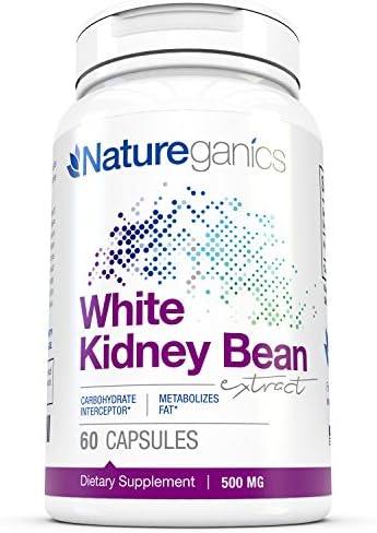 White Kidney Bean Extract by Natureganics 100% Pure Extract Optimized As a Carb Blocker to Help Prevent Fat from Forming - Guaranteed!