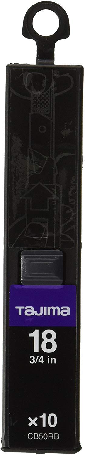 Utility Knives & Blades - 10-Pack (Heavy-Duty) 3/4" Razar Black Box Cutter Snap Blades with Premium Tempered Steel & Safety Blade Dispenser - CB50RBC