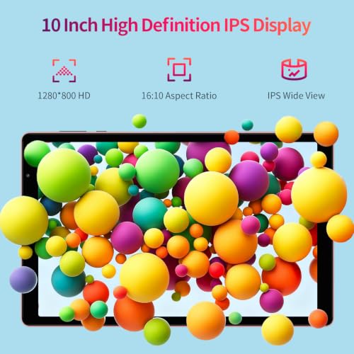 Image of Tablet 10 inch Android 16, 32GB+1TB Storage, 1280x800 IPS Pink