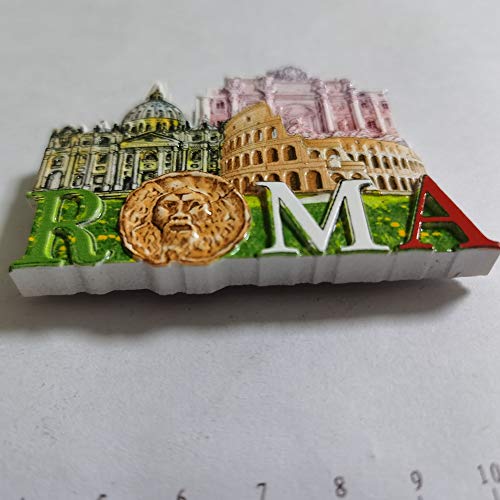 Imán decorativo 3D mapa Roma Italia 6x7.5 cm miniatura 2