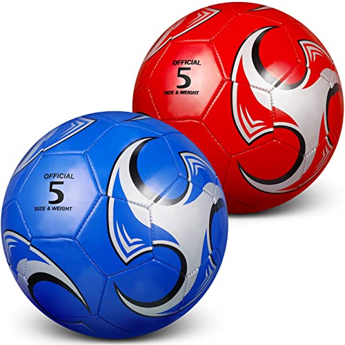 Hydren 2 Pack Size 5 Size 4 Size 3 Kids Toddler Youth Soccer Ball Youth Pump Official Soccer Teens Adult Game Training (Novelty Style, Size 4) #TOP3