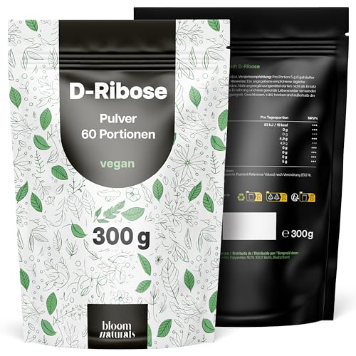 D-Ribose Pulver - 300g - 60 Portionen Laborgeprüft - vegan & produziert in Deutschland - Verpackung kann variieren