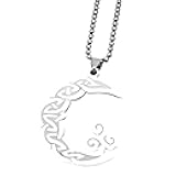 Vintage Crescent Moon Triquetra Trinity Men's Car Pendants Stainless Steel Gold Plated Witch Celtic Knot Jewelry Ornaments
