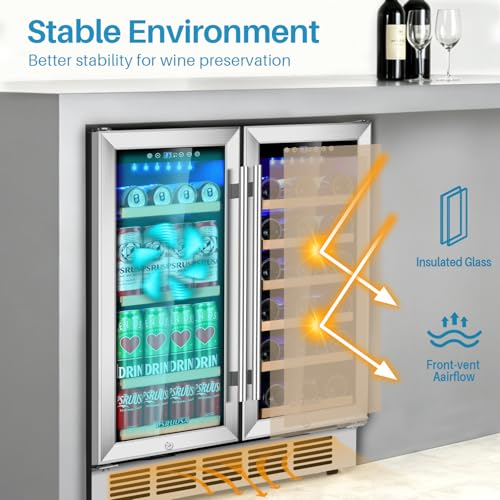 Image of 30 Inch Wine and Beverage Refrigerator Dual Zone Wine Fridge