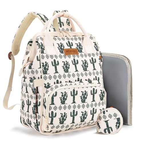 Image of Montana West Wrangler Diaper Bag Backpack Aztec Travel Backpack Purses Western Multi-Function Baby Bags for Mom with Waterproof Insulated Pockets