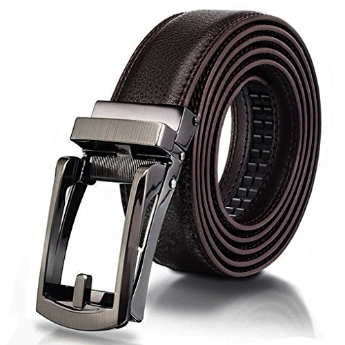 Ledergürtel mit Ratsche für Herren, mit automatischer Schnalle, Goft Gürtel, Kleidergürtel passt für Taillenumfang 71,1 cm bis 101,6 cm