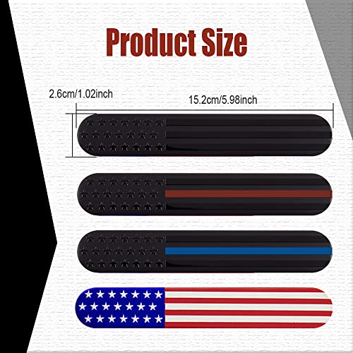 Image of deemars 2PCS 3D Metal American Flag Decal, Black USA Flag Emblem Sticker, 6 inch x 1 inch Patriotic USA US Flag Car Decals Bumper Stickers for for Car, Truck, SUV, Motorcycle