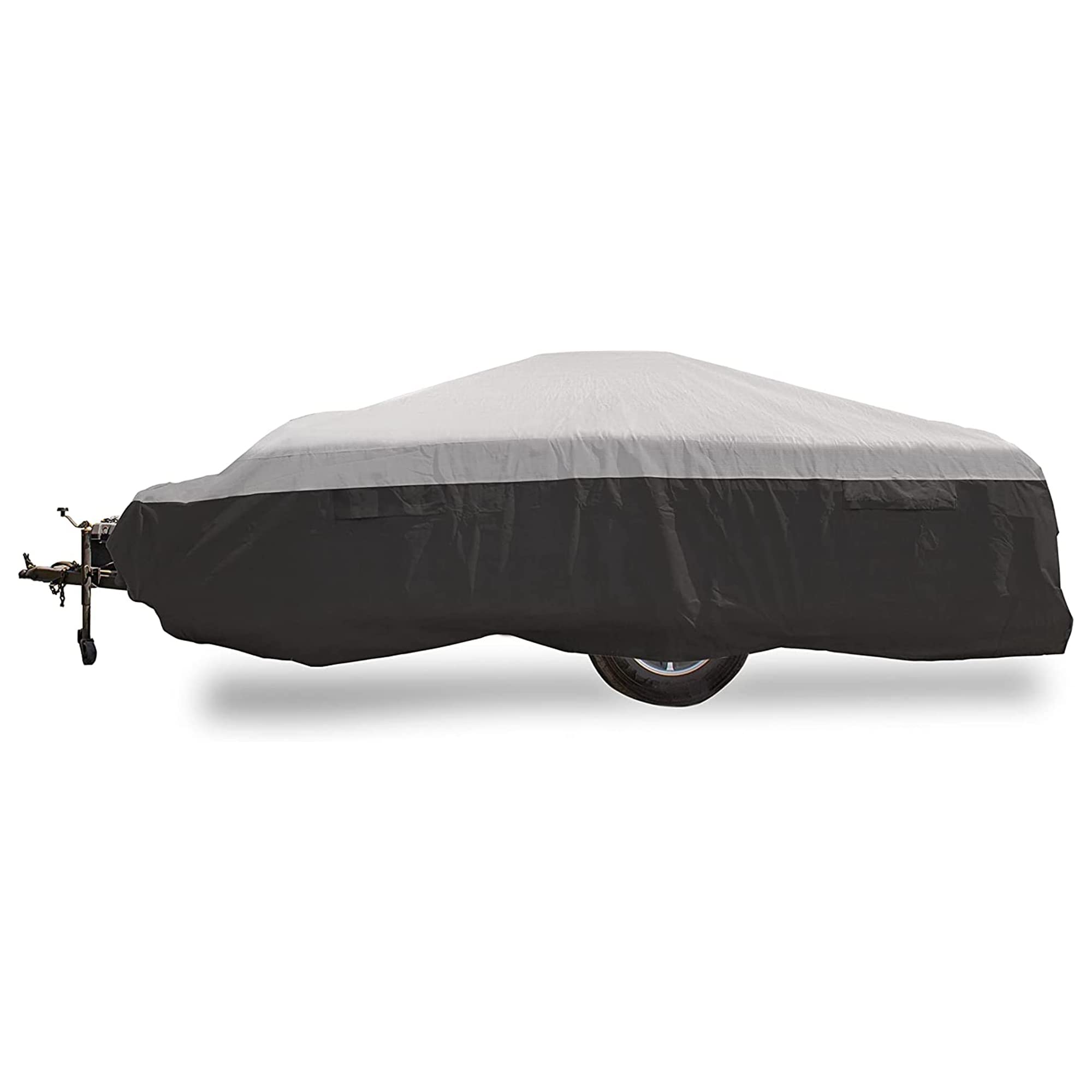 camco ultraguard 12-14-ft pop-up camper/rv cover - features covered air vents & cinching straps - crafted of spunbond polypropylene - includes storage bag for rv storage and organization (45763)