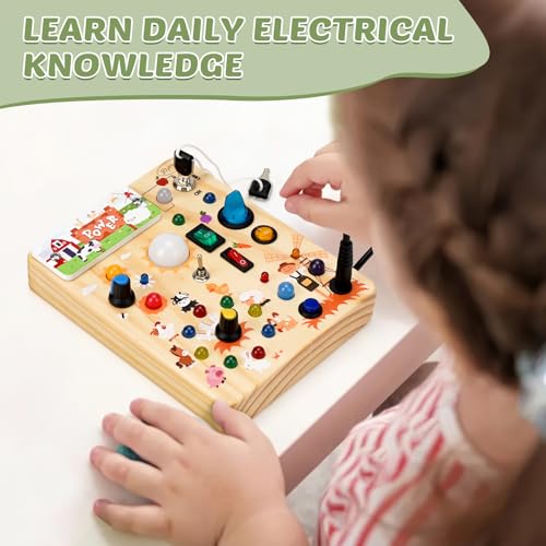 Image of Joyreal Wooden Busy Board for Toddlers - Montessori Toys for 1 2 3 Year Old