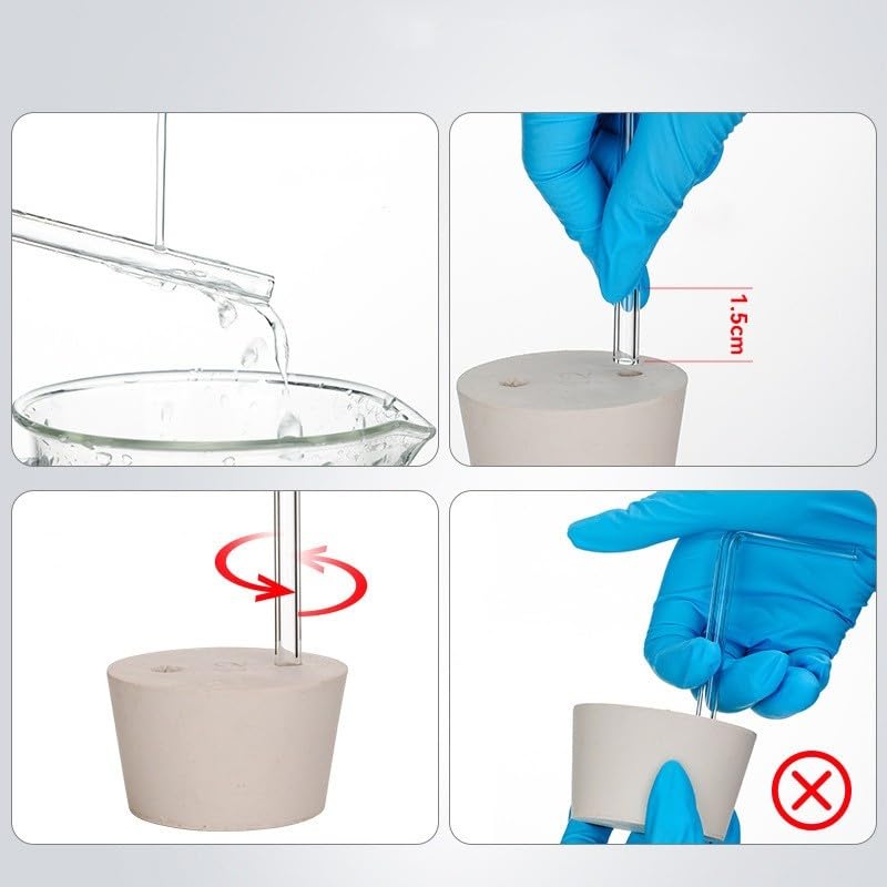 equipo de laboratorio Botella Universal de Gas for lavado de vidrio, cilindro recolector de Gas de 125ml-1000mL, escala de boca ancha, catéter de goma de doble orificio equipado(500ml)