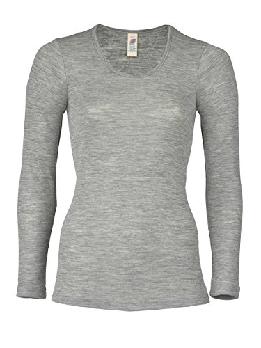 Preisvergleich Produktbild Engel Natur, Damen Unterhemd langarm, (38 / 40, Hellgrau melange)