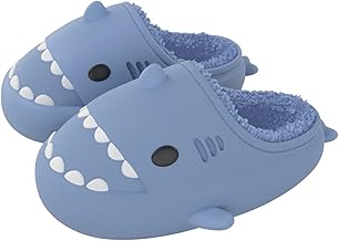 NIBESSER Pantofole Squalo Bambina Ciabatte Bambino Invernali Pelose Ciabatte Squalo Bambino Inverno Impermeabili Pantofole da Casa con Suola Spessa Comode Antiscivolo Lavabili
