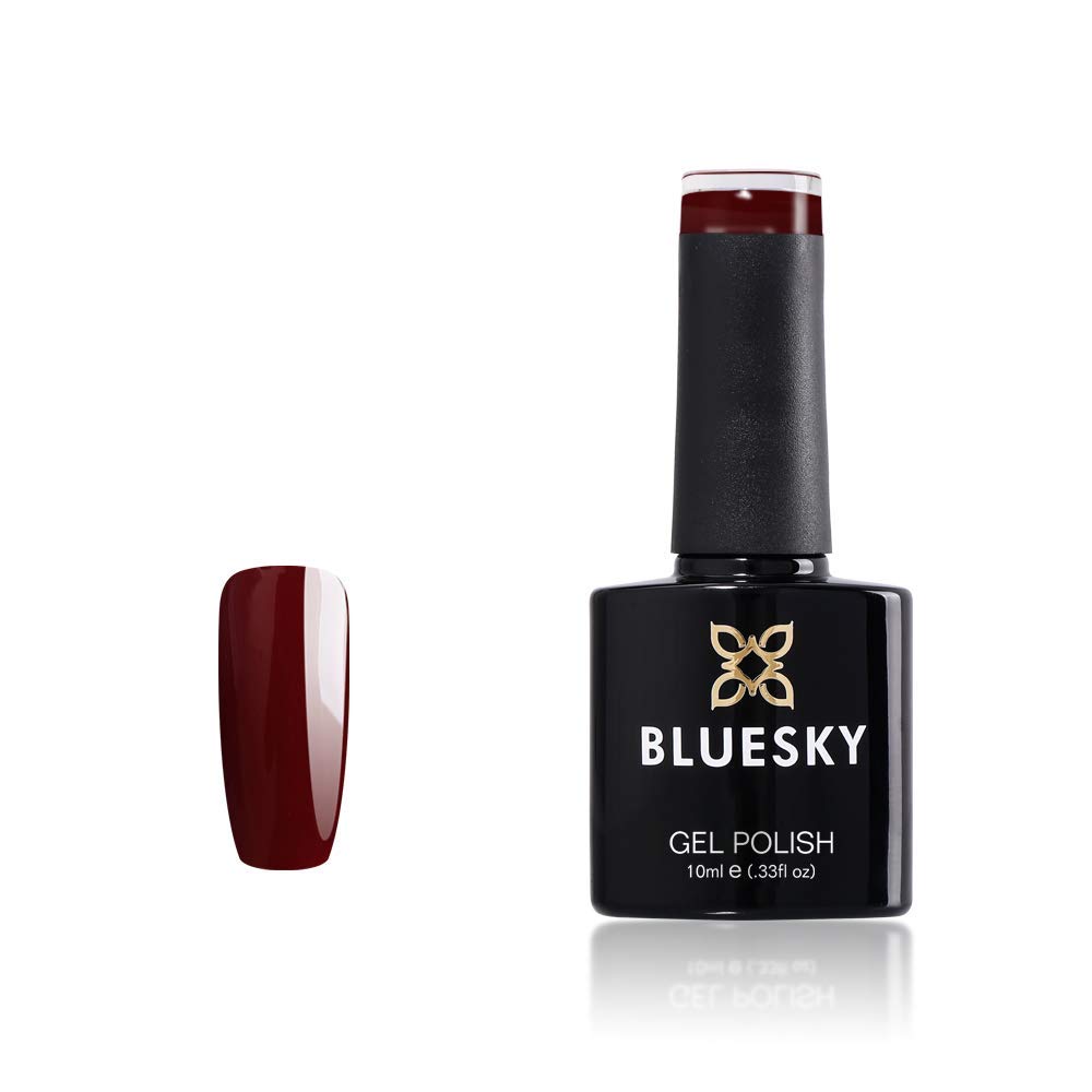BLUESKYGel Nail Polish, Oxblood 80628, Dark Red, UV/LED Soak-Off Gel Polish, Long Lasting, Chip Resistant, 10ml