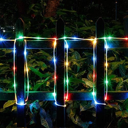 KINGCOO 200led Solar Rope Lights Outdoor, Waterproof Waterproof 72FT Tube Copper Wire Pipe Twinkling Solar Fairy String Lights for Garden Yard Wedding Party Christmas Lighting Decorations(Multicolor)
