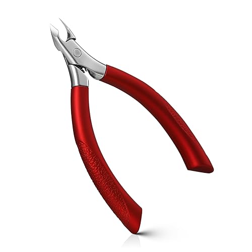 FERYES Cortador de cutículas de 12 mandíbula tu mejor recortador de cutículas antideslizante para uñas perfectas, cortaúñas de media mandíbula