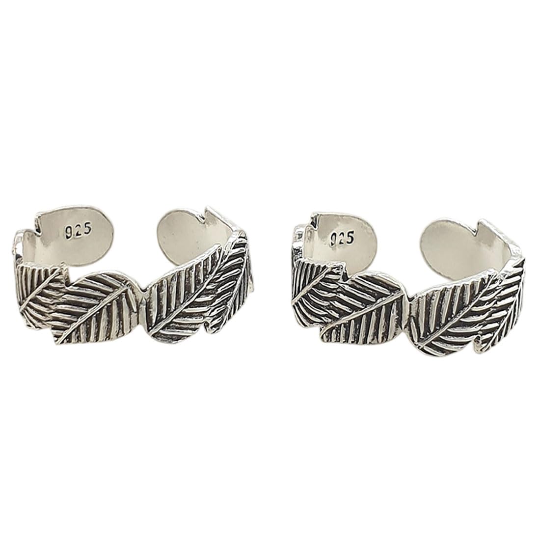 925 Sterling Silver Leaf Shape Toe Ring (Thai Trend) or Mid Finger Ring/Leg Ring for Women (Bichhiya) ~ 3.400 Grams-image-36