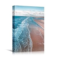 Canvas Wall Art Seashore View Beach Beach Blue Coastal Cool Photography Relax/Calm - 12x18 inches